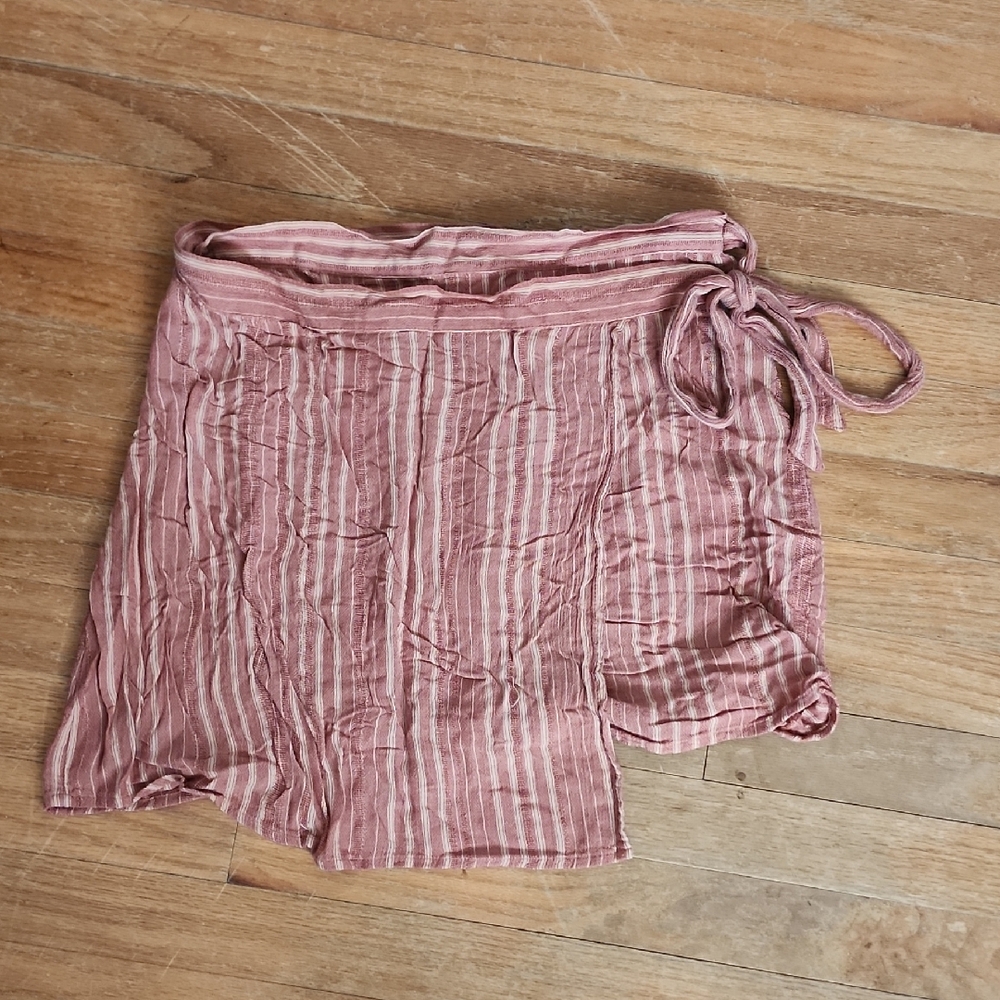 American Eagle Outfitters Rust Wrapped Striped Skirt Small